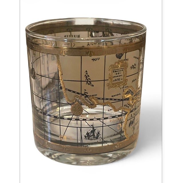 Elevate your home bar with this exceptional set of three vintage 1960s lowball / double old-fashioned glasses by the...