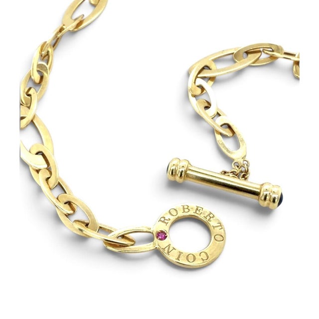 Roberto Coin, Yellow Gold Oval Link Toggle Necklace, 18k For Sale In Chicago - Image 6 of 7