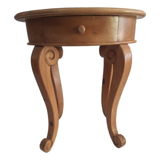 Vintage Oval Accent Table With Cabriole Legs For Sale