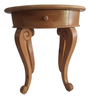 Vintage Oval Accent Table With Cabriole Legs