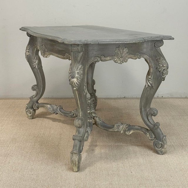 19th Century French Régence Hand-Carved & Painted Center Table For Sale - Image 14 of 18