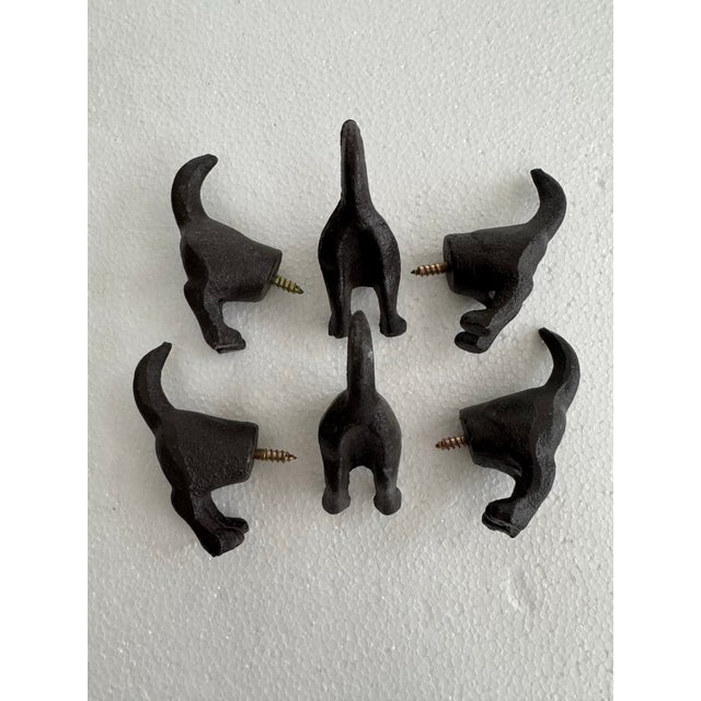 6 Vintage Cast Iron Dog Hooks For Sale - Image 4 of 7