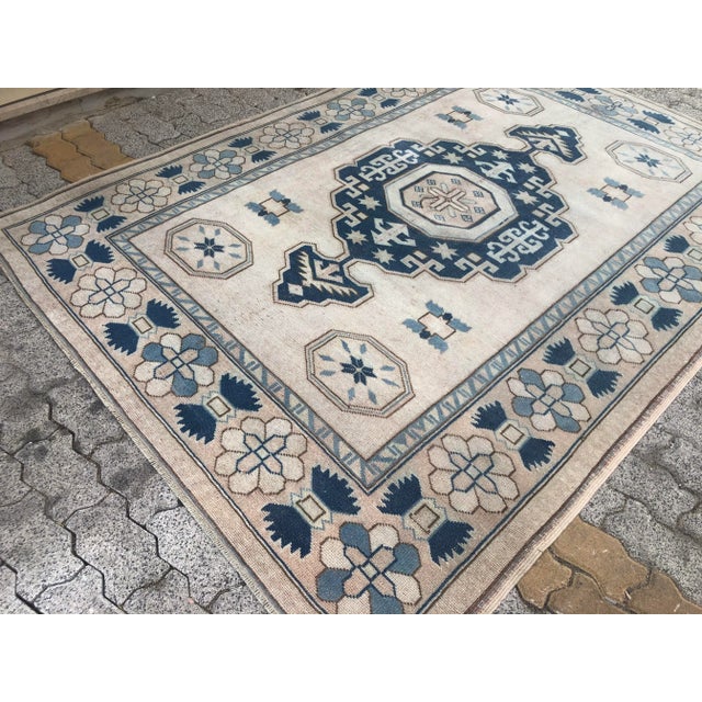 Textile Oushak Handmade Vintage Floor Wool Rug For Sale - Image 7 of 11