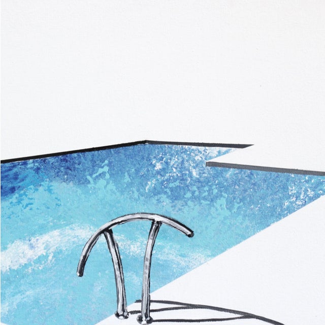 Cool and Deep - Minimalist Realism Pool Painting on Canvas - Original Artwork by Kathleen Keifer For Sale In Los Angeles - Image 6 of 9