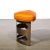 Metal Pair Mid-Century Modernist Oil Rubbed Bronze & Leather Demilune Stools for Wyeth For Sale - Image 7 of 8
