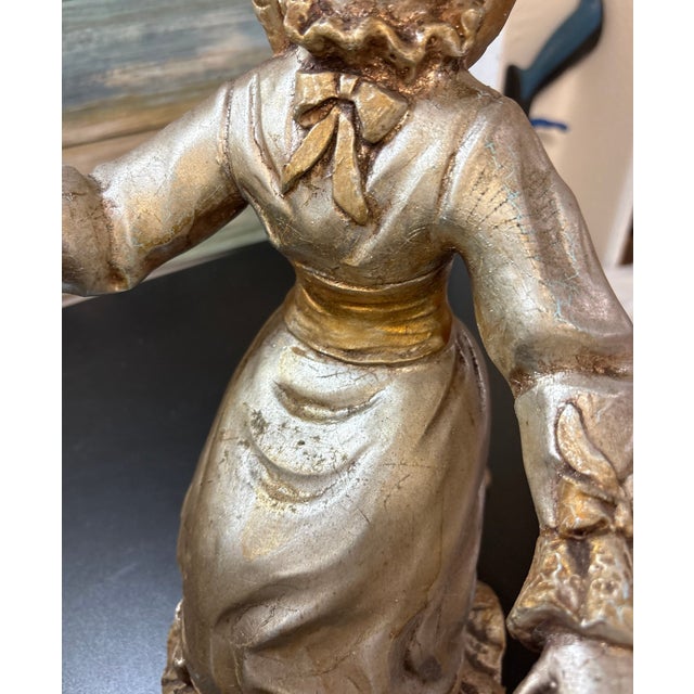1950s Large 1950s Florentine Borghese-Style Gilt Chalkware Musical Cherubs With Grand Piano – 3-Piece Set For Sale - Image 5 of 9