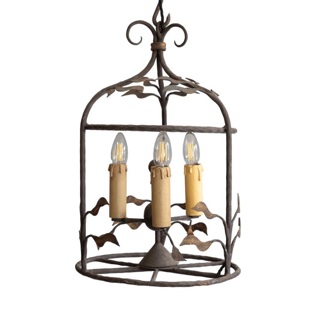 Vintage Decorative Lantern in Steel, 1930s For Sale