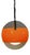 Space Age FHD00480-1 Spherical Orange Chandelier with Chrome Accents, 1970s For Sale