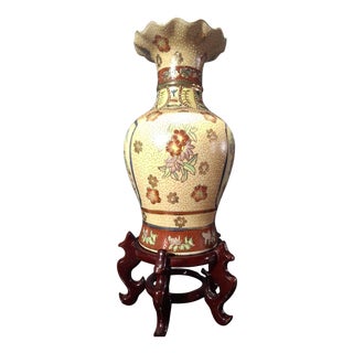 Large Chinese Polychrome Vase For Sale