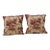 Vintage French Scarlet Red and Orange Printed Linen Decorative Pillows - A Pair For Sale