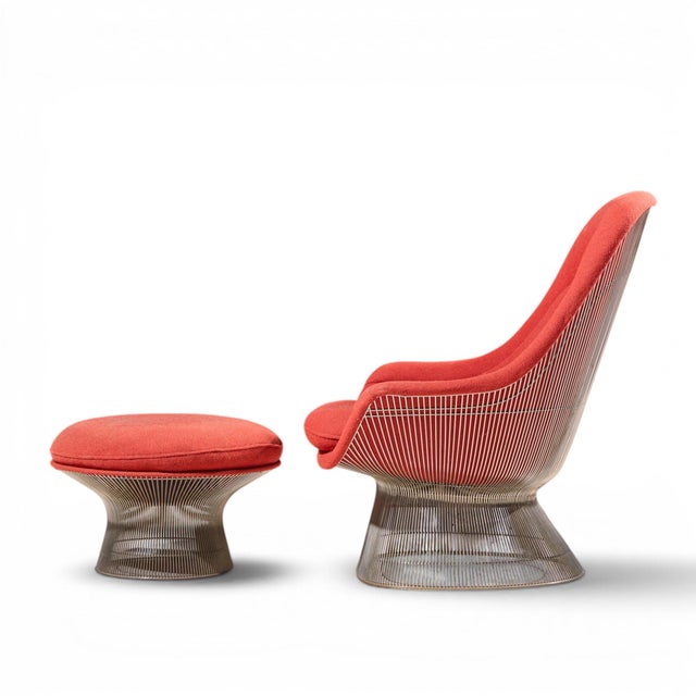 Knoll Warren Platner for Knoll Mid Century Easy Lounge Chair and Ottoman For Sale - Image 4 of 10