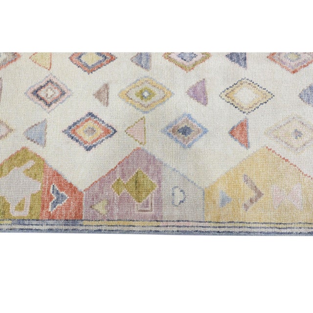 Oriental Hand Knotted Rug Turkish Oushak 2'10" x 4'9" For Sale - Image 4 of 9