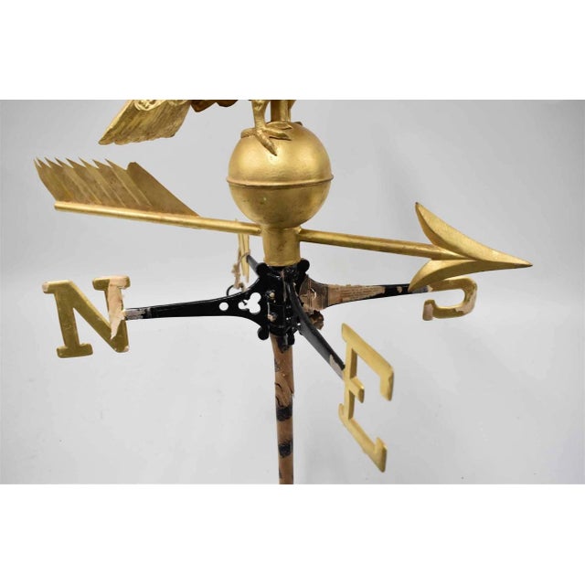 Mid 19th Century Gilt Painted Eagle Form Copper Weathervane For Sale - Image 4 of 13