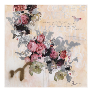 Subway Sonnet #156 - Romantic Mixed Media Abstract Floral Expressionist Original Artwork by Susan Washington