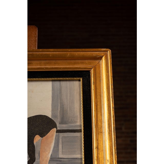 Figure Study, Dancer | Framed Vintage Pat Brown Painting, Signed For Sale - Image 4 of 7