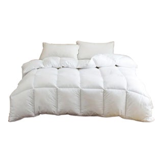 Hotel Luxe Summer Weight European Goose Down Duvet with Cotton Shell, King For Sale