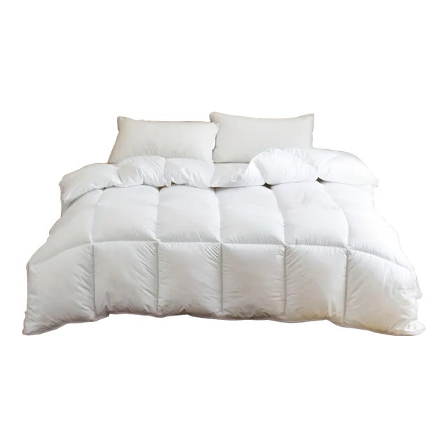 Hotel Luxe Summer Weight European Goose Down Duvet with Cotton Shell, King For Sale