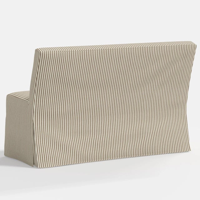 Stoffer Home x Cloth & Company Lindy Slipcover Dining Banquette in Jane Stripe Burlap For Sale In Chicago - Image 6 of 6