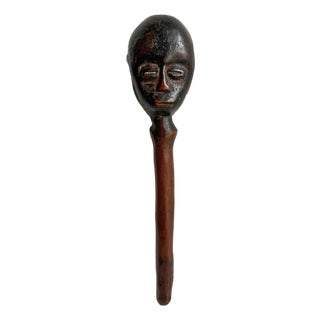 Vintage African Lega Wood Stopper Head For Sale