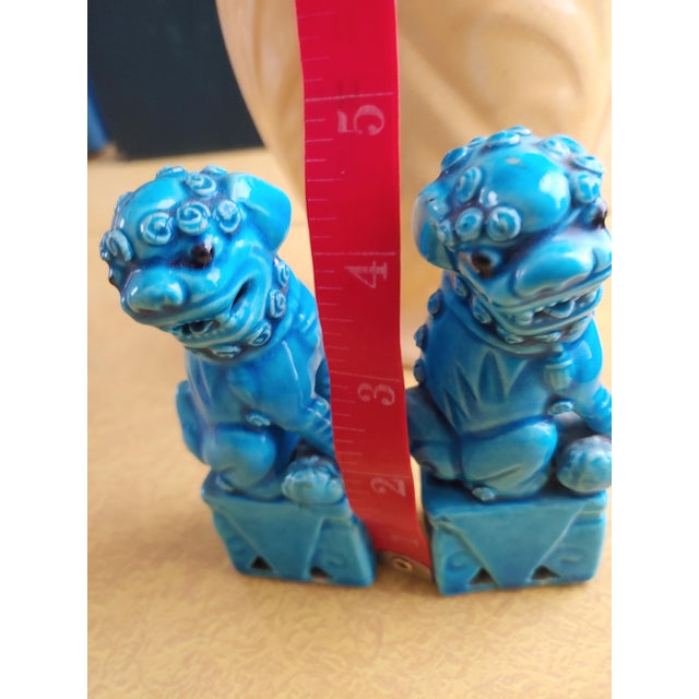 Mid 20th Century Vintage Mid 20th Century Ceramic Foo Dog Bookends, a Pair For Sale - Image 5 of 6