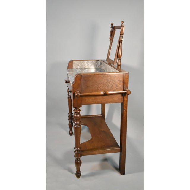 French Louis Philippe Style Washstand in Oak, 1920s For Sale - Image 12 of 16