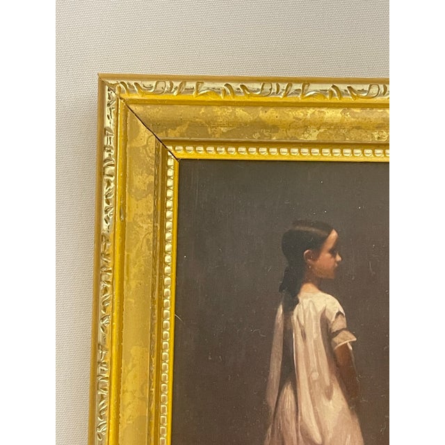 Miniature Léon Bonnat “Roman Girl at a Fountain” Portrait Print in Gilt Frame For Sale - Image 9 of 10