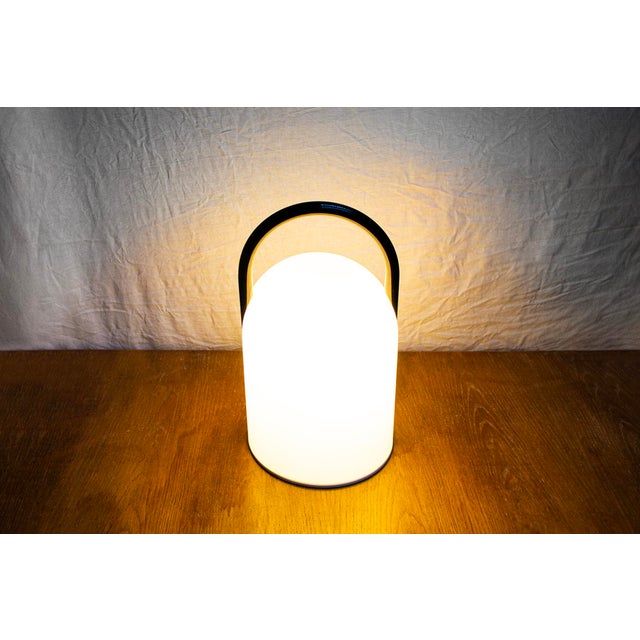 Postmodern Tender Glass and Metal Table Lamp by Lanciani Romolo for Tronconi, 1980s For Sale - Image 3 of 5