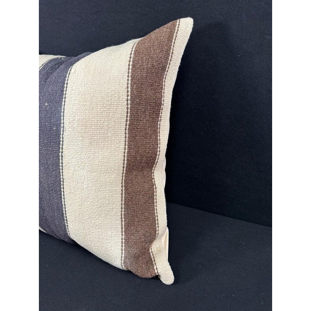 Turkish Hemp Pillow Cushion Natural Beige Brown Pillow Cushion Cover 24"x24" For Sale - Image 4 of 4