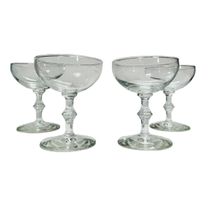 Vintage Georgian Libbey Champagne Saucers- Set of 4