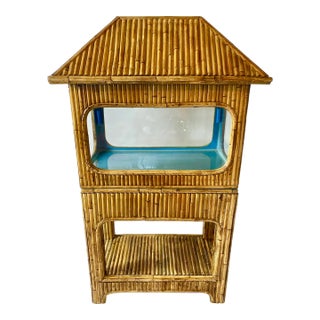 1960’s Bamboo Cladded Aquarium With Stand For Sale