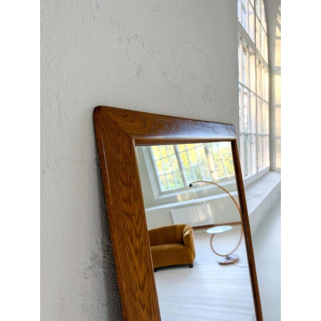 Vintage Oak and Crystal Glass Wall Mirror, Sweden, 1960s For Sale - Image 6 of 17