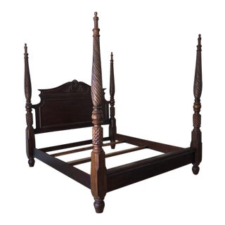 Traditional Bernhardt Mahogany Four Post Bedframe For Sale