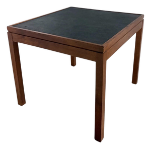 Mid-Century Modern Side Table with Black Inset Top
