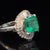 Green Sgl Certified 3.32 Carat Emerald Diamond Platinum Ring, Size 6 For Sale - Image 8 of 9