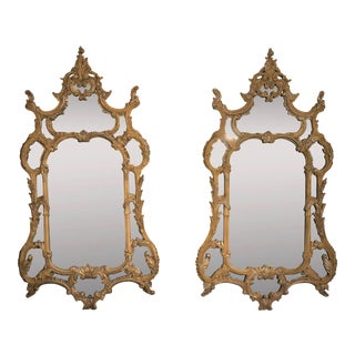 1980s John-Richard Collection Louis XV Style Carved Wall Mirrors - a Pair For Sale