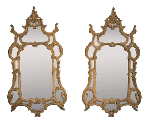 1980s John-Richard Collection Louis XV Style Carved Wall Mirrors - a Pair