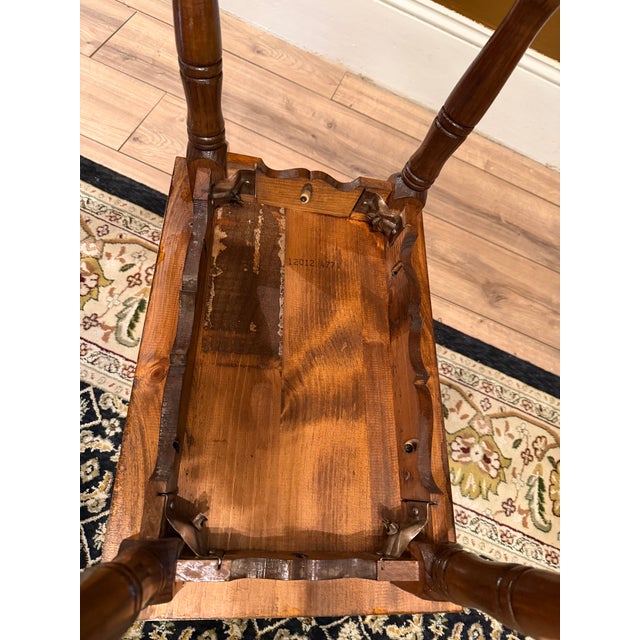 1977 Ethan Allen "Old Tavern" Solid Pine Dough Box End Table With Storage For Sale - Image 12 of 12