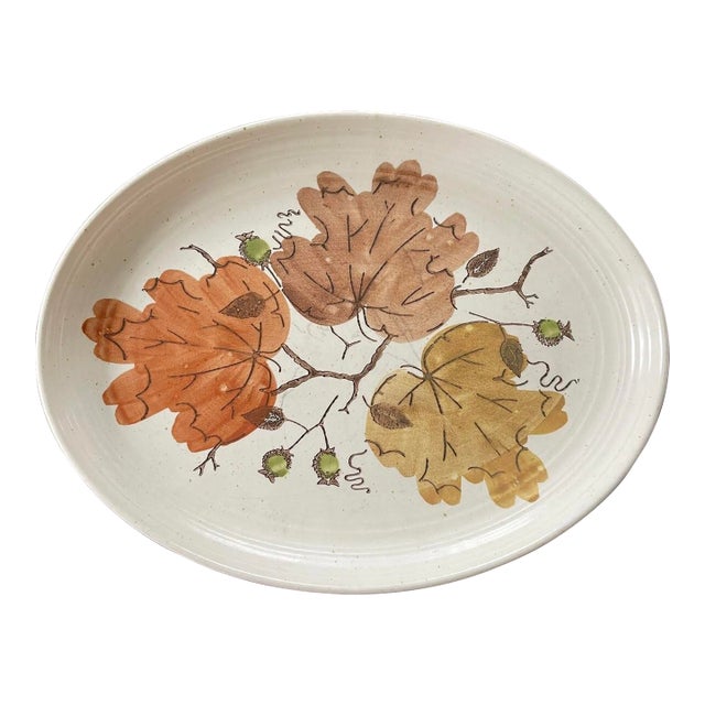 1959 Metlox Poppytrail Golden Woodland Oval Platter For Sale