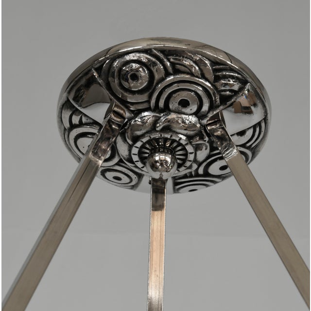 A French Art Deco Pendant Light by Marius Sabino 1930 France For Sale - Image 9 of 12