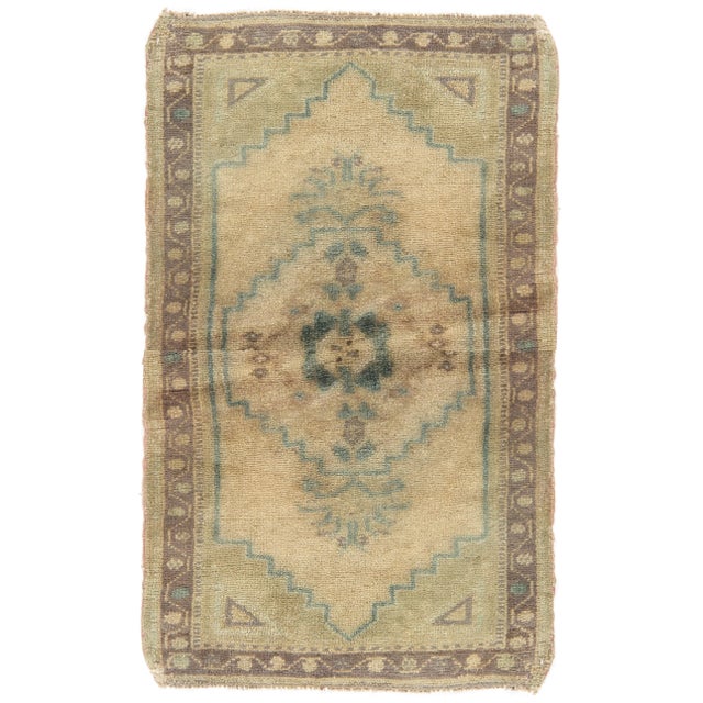 1950s 1950s Vintage Turkish Yastik Area Rug, 1'10 X 2'11 For Sale - Image 5 of 5