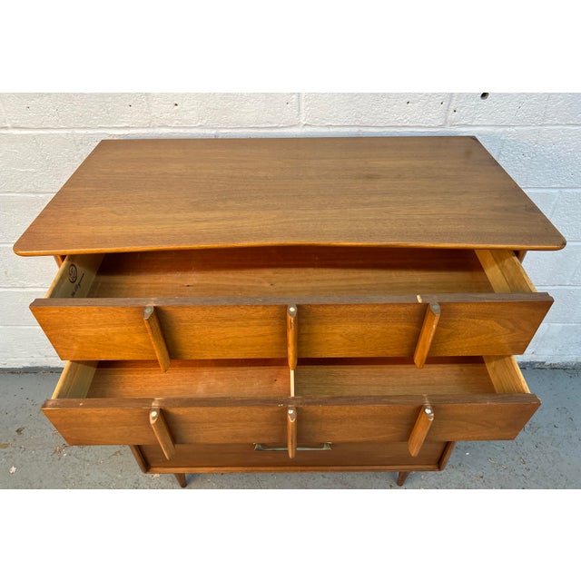 Wood Kent Coffey "Eloquence" Mid-Century Modern Walnut Highboy Dresser For Sale - Image 7 of 15