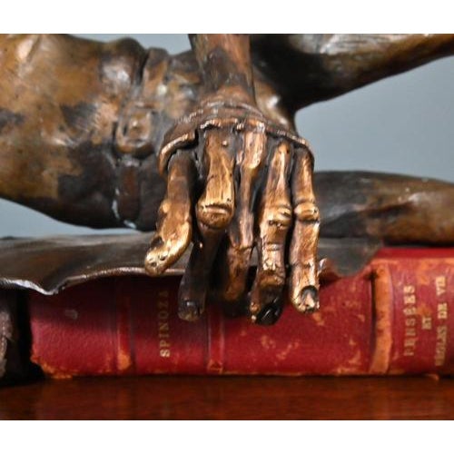 Elph Reading Statue in Bronze For Sale - Image 11 of 18