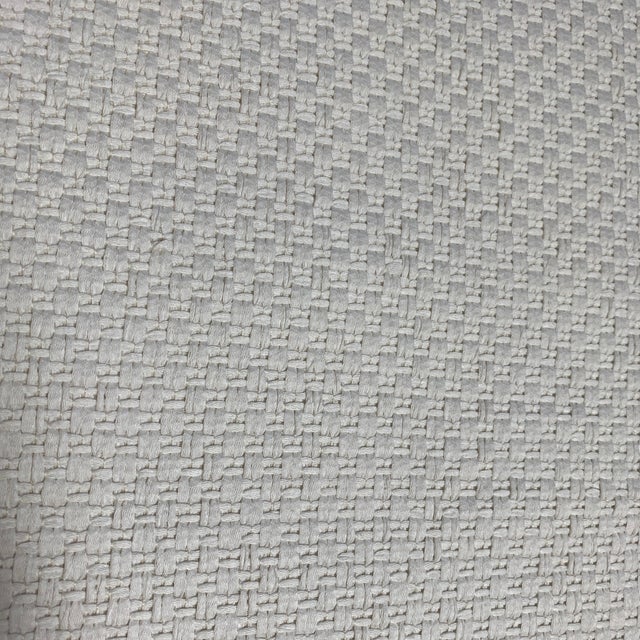 Designer Woven White Basketweave Cotton Fabric 1 1/4 Yard Chairish