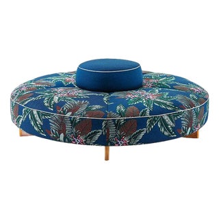 Sail Out Outside Ottoman in Teak and Fabric by Rodolfo Dordoni for Cassina For Sale