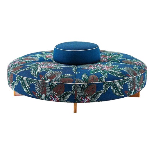 Sail Out Outside Ottoman in Teak and Fabric by Rodolfo Dordoni for Cassina For Sale