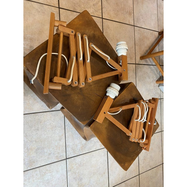 Articulated Accordion Wall Lights in Pine Wood from Translandia, Denmark, 1960, Set of 2 For Sale - Image 11 of 16