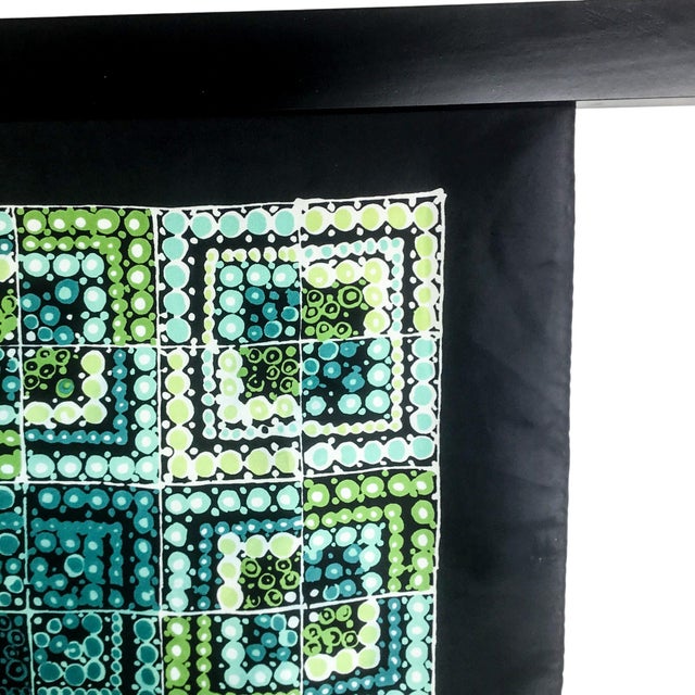 Wood Pure Silk Twill Vintage Scarf With Wall Hanging Scarf Holder For Sale - Image 7 of 10