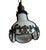 Antique Scroll Metal Framed Opalescent Hanging Pendant Light Fixture For Sale - Image 4 of 6