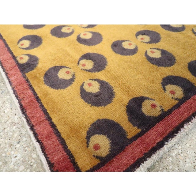 Galerie Shabab Collection Mid-20th Century Turkish Anatolian Deco Throw Rug For Sale In New York - Image 6 of 7