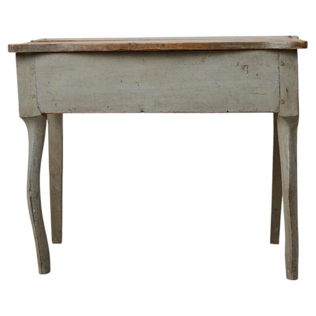 Antique Rococo Style Folk Art Console Table with Storage in Pine, Sweden For Sale - Image 12 of 12